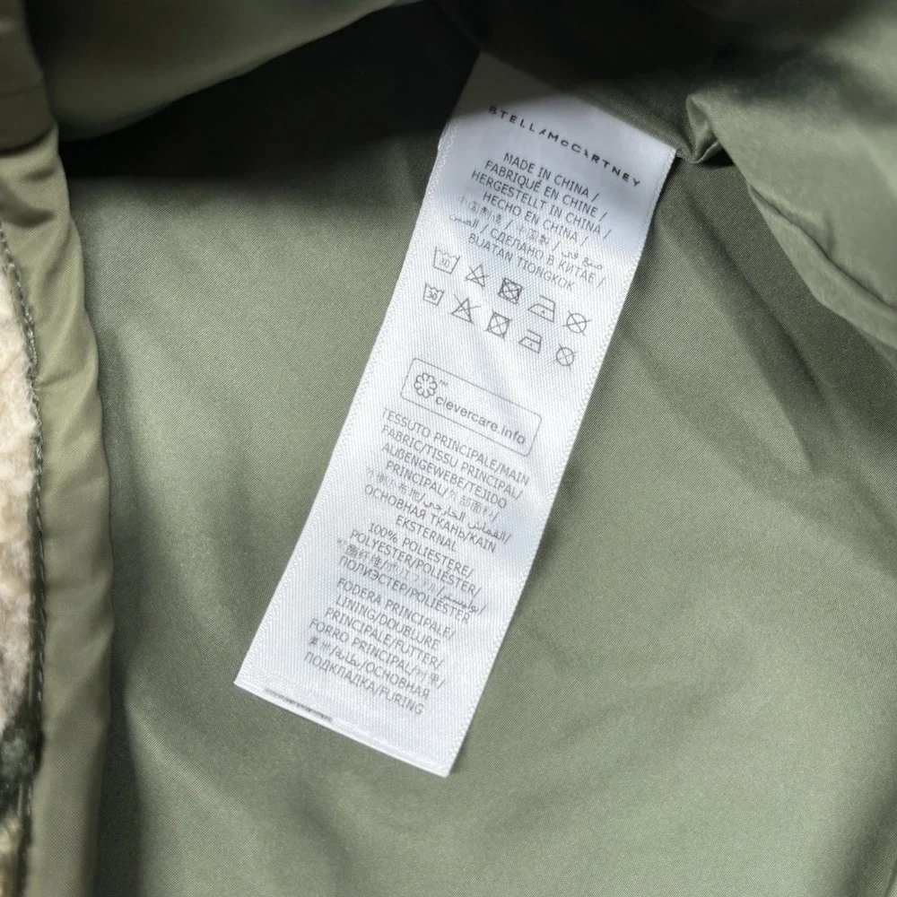 Stella McCartney Kids Camo Teddy Fleece Jacket‎ 10 Years Full Zip Pockets EUC
